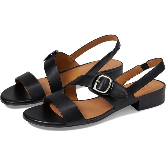 Naturalizer Meesha Womens Sandals US 12M Black Leather Sling Back NIB - Picture 1 of 14